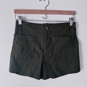 Anthropologie Maeve Colette Shorts Olive Green